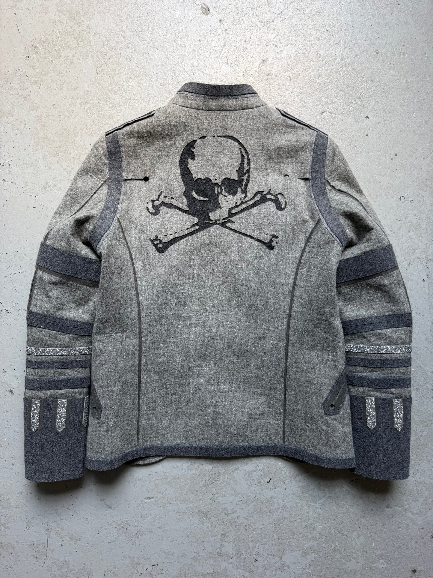 Undercover AW05 Arts & Crafts Felted Wool Napoleon Jacket With Skull (2)
