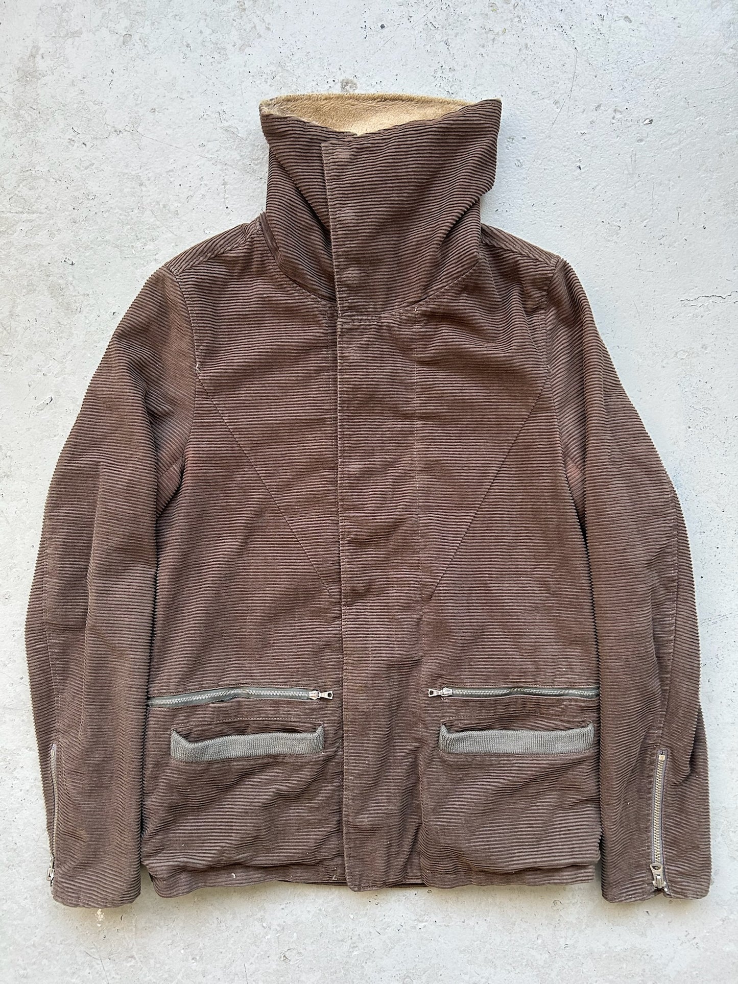 Undercover AW05 Arts & Crafts Corduroy Fur Lined Moto Jacket (3)
