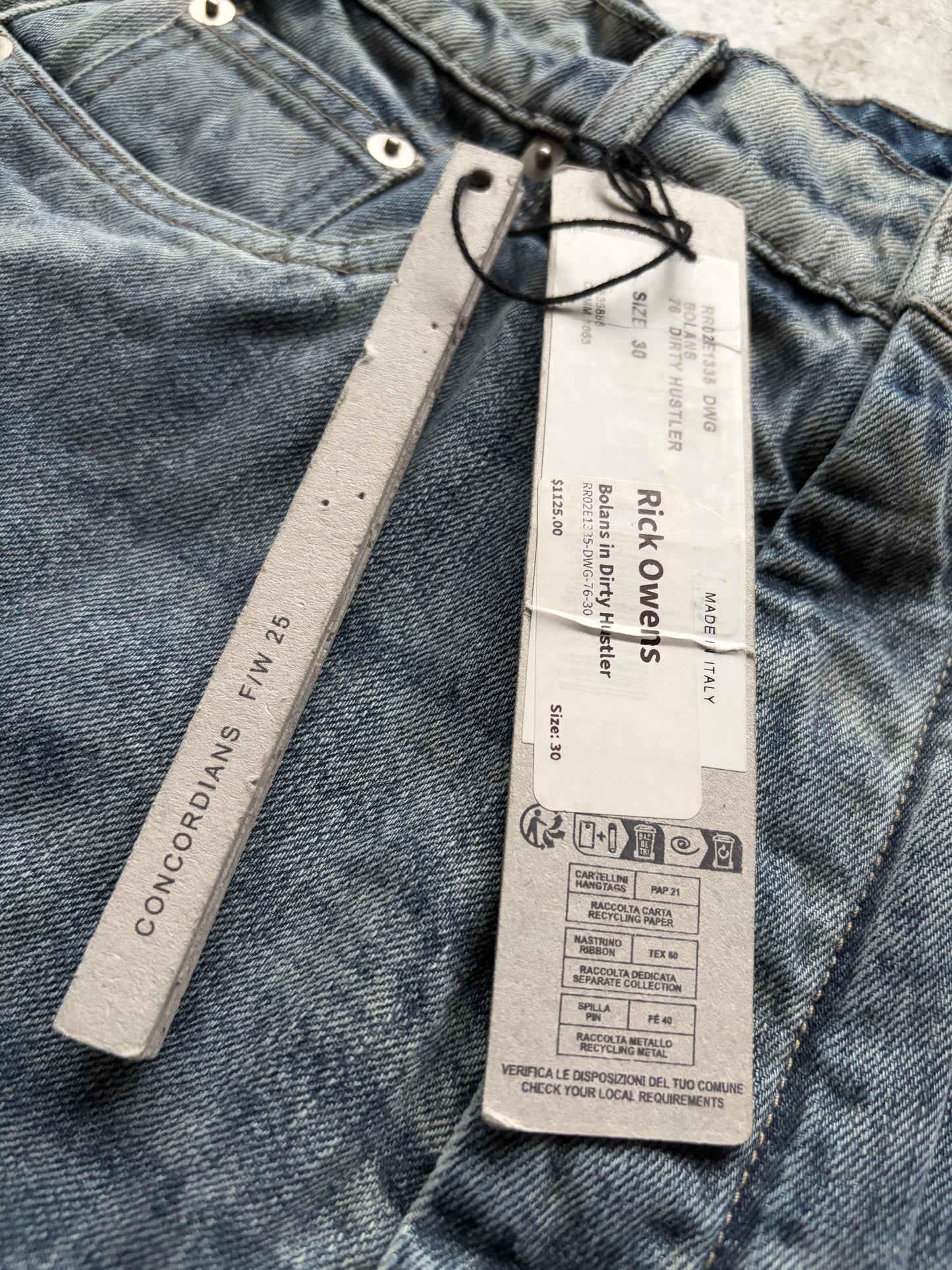 Rick Owens FW25 CONCORDIANS Dirty Hustler Bolan Denim (30)