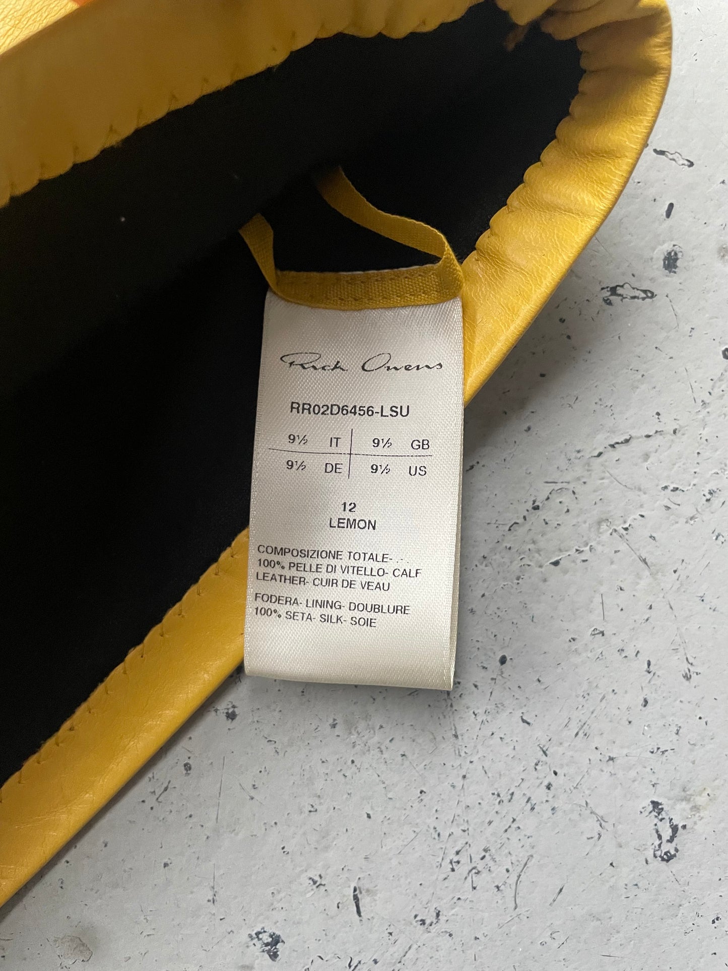 Rick Owens FW22 STROBE Lemon Cargo Gloves (9.5)
