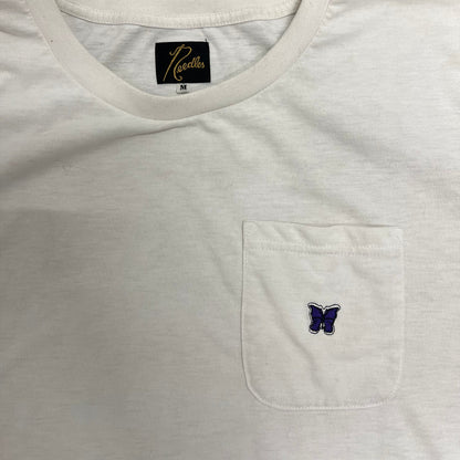 Needles Butterfly White Blank Pocket Tee (M)