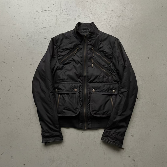 Roberto Cavalli Black Multi Zip Utility Jacket (M)