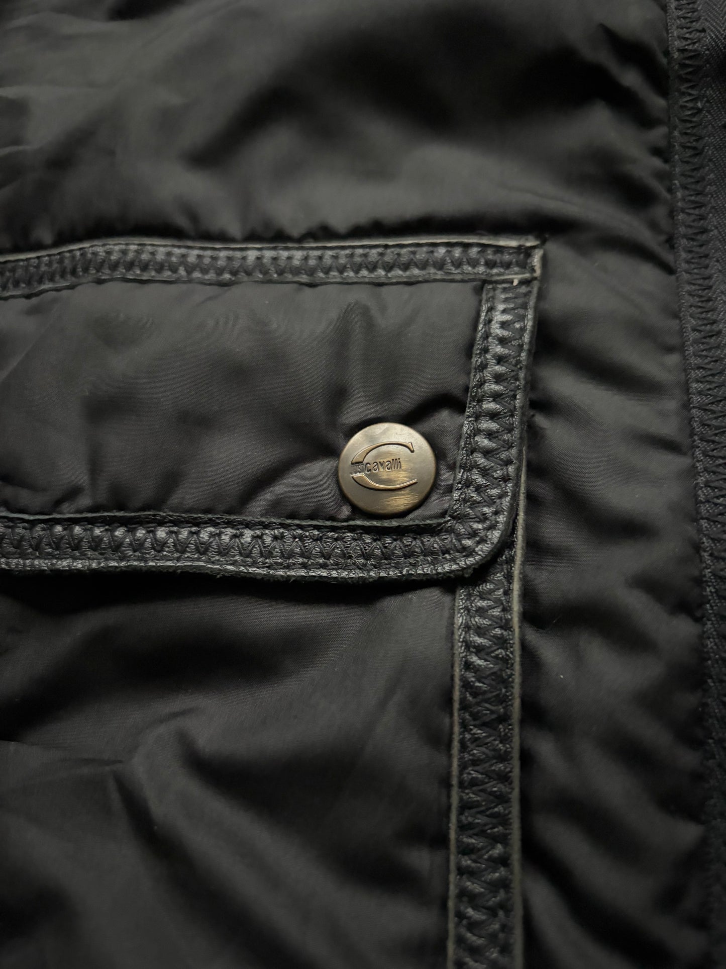 Roberto Cavalli Black Multi Zip Utility Jacket (M)