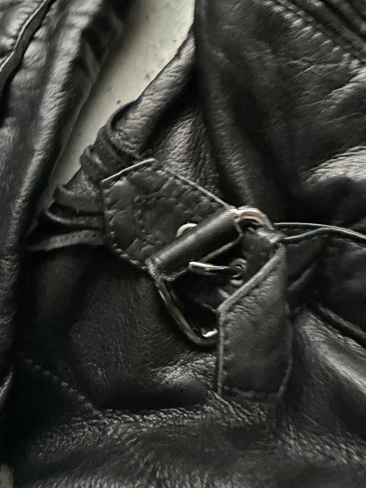 Roberto Cavalli Black Leather Asymmetrical Jacket (40)