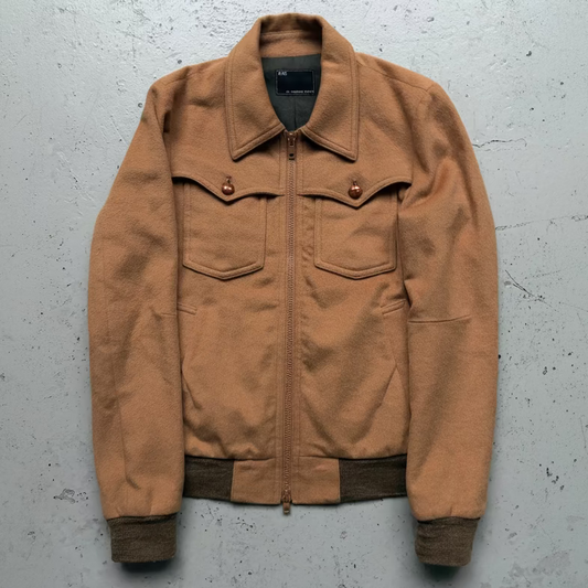 Number (N)ine Tan Western Style Wool Zip Up Jacket (2)