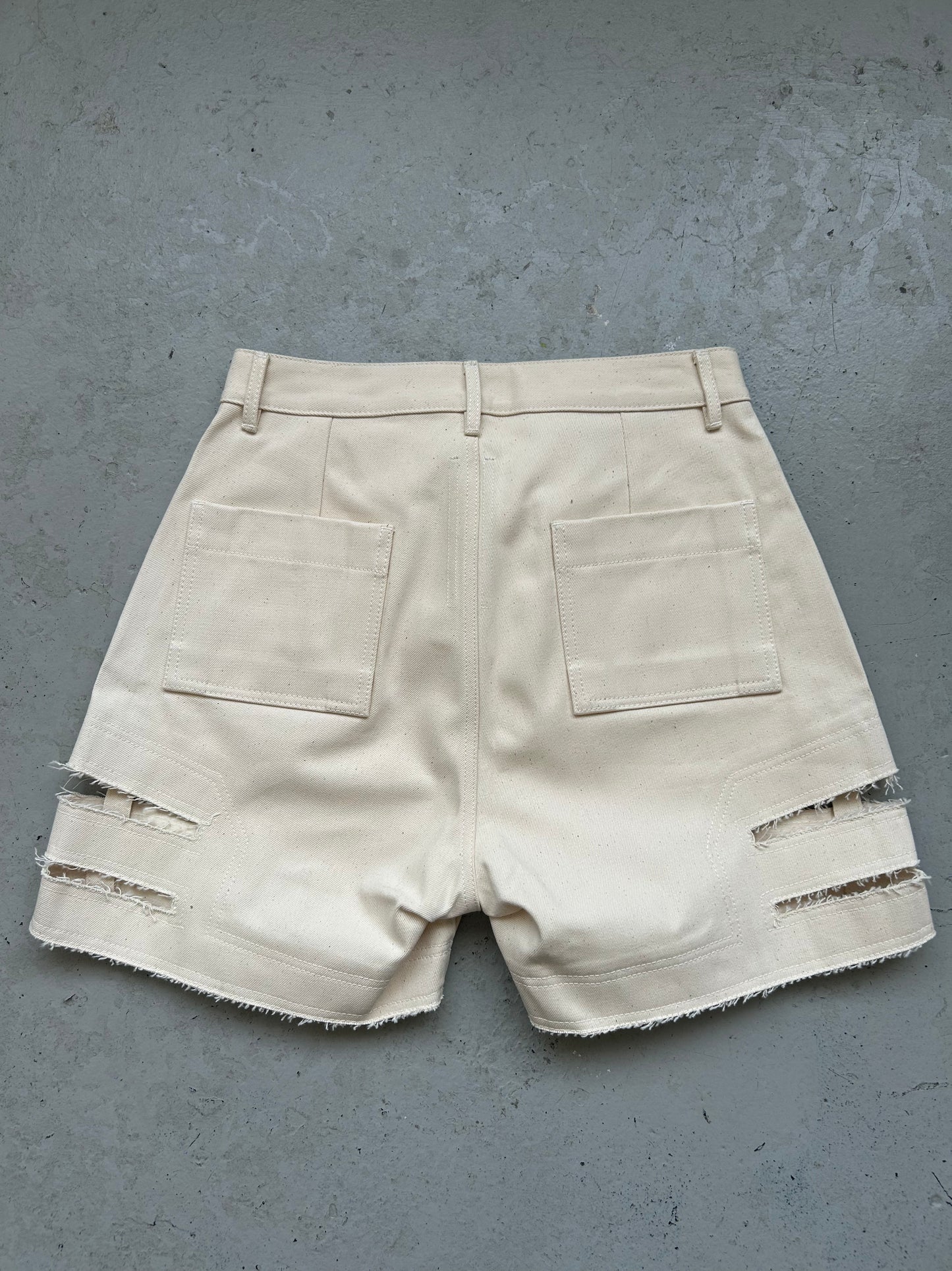 Rick Owens SS22 FOGACHINE Ecru Spartan Shorts (30)