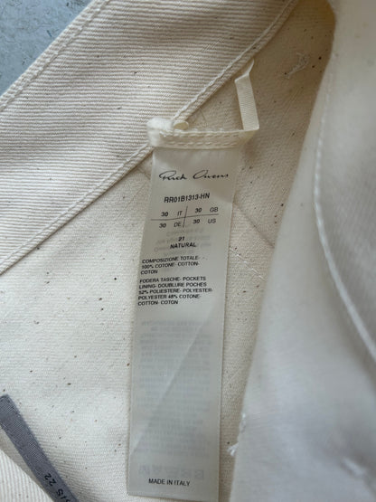 Rick Owens SS22 FOGACHINE Ecru Spartan Shorts (30)