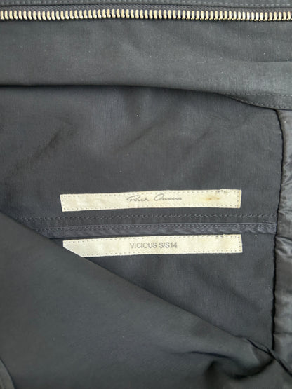 Rick Owens SS14 Vicious Runway Long Leather Detail Jacket (M)