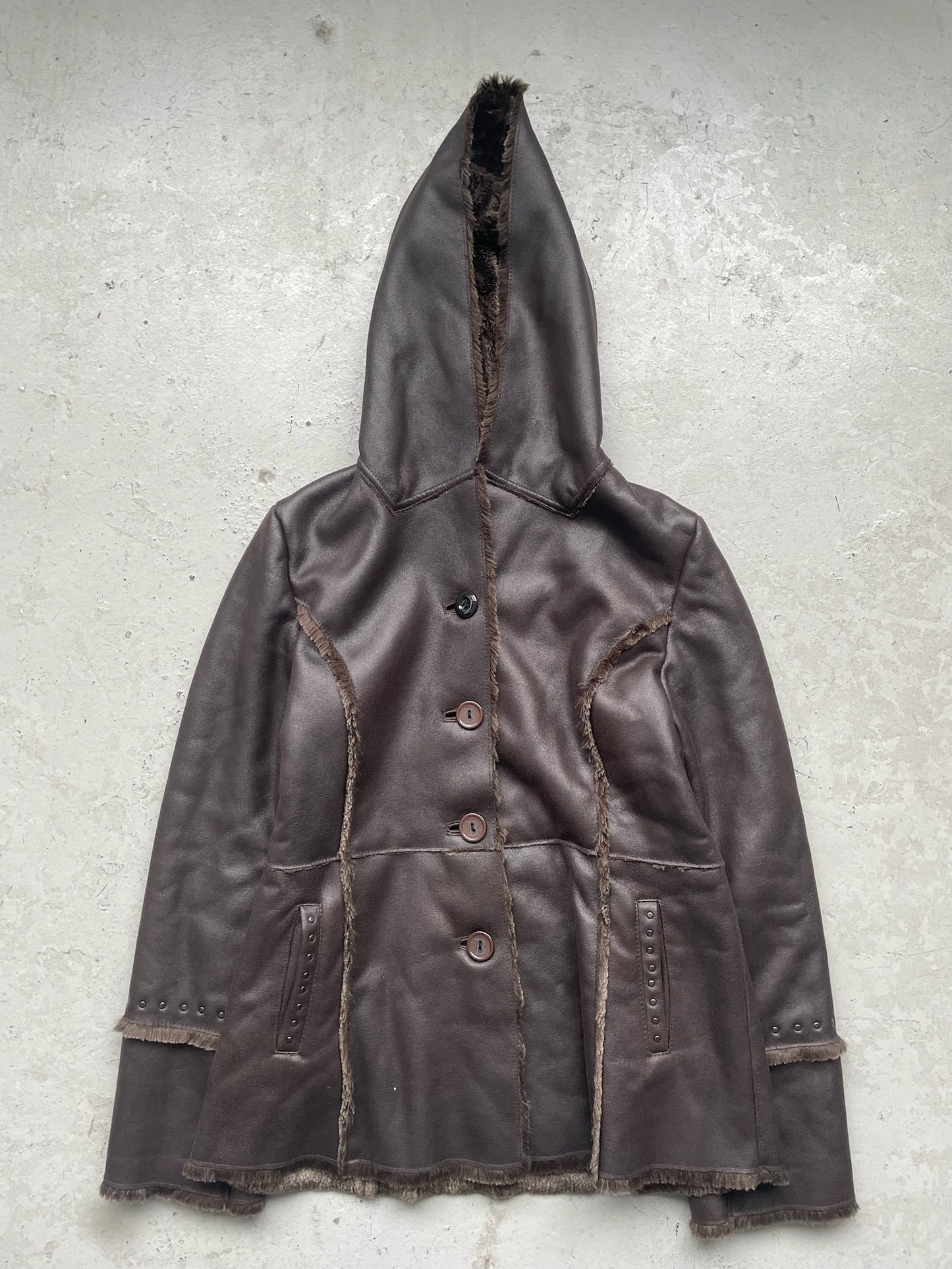 Balmain Fur Lined Leather Jacket (42)