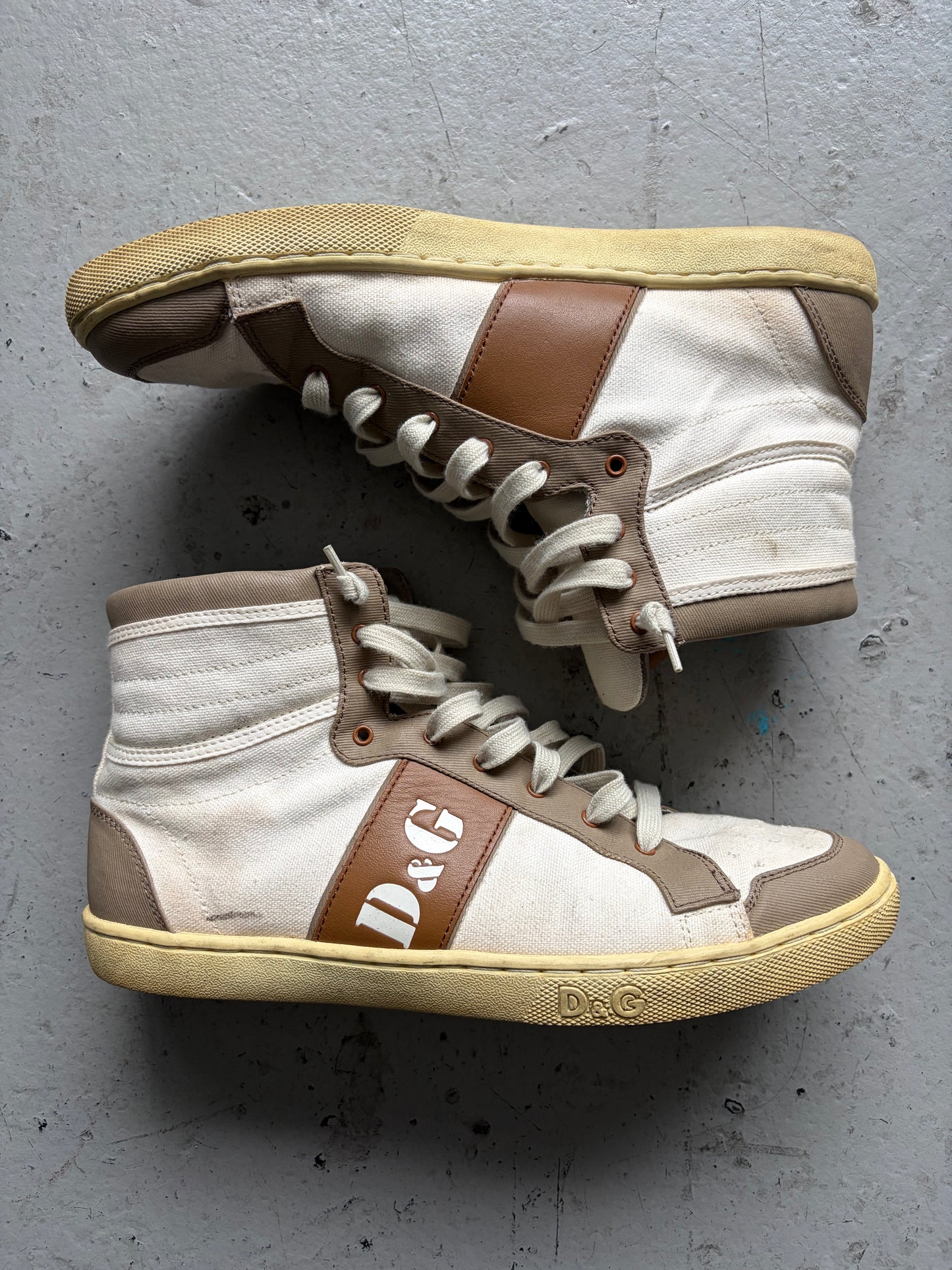 Dolce & Gabbana 2000s White High Top Sneakers (40)