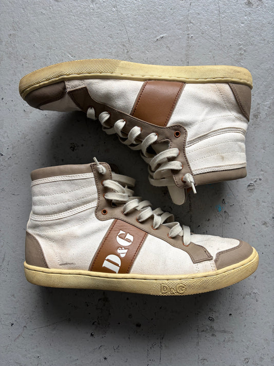 Dolce & Gabbana 2000s White High Top Sneakers (40)