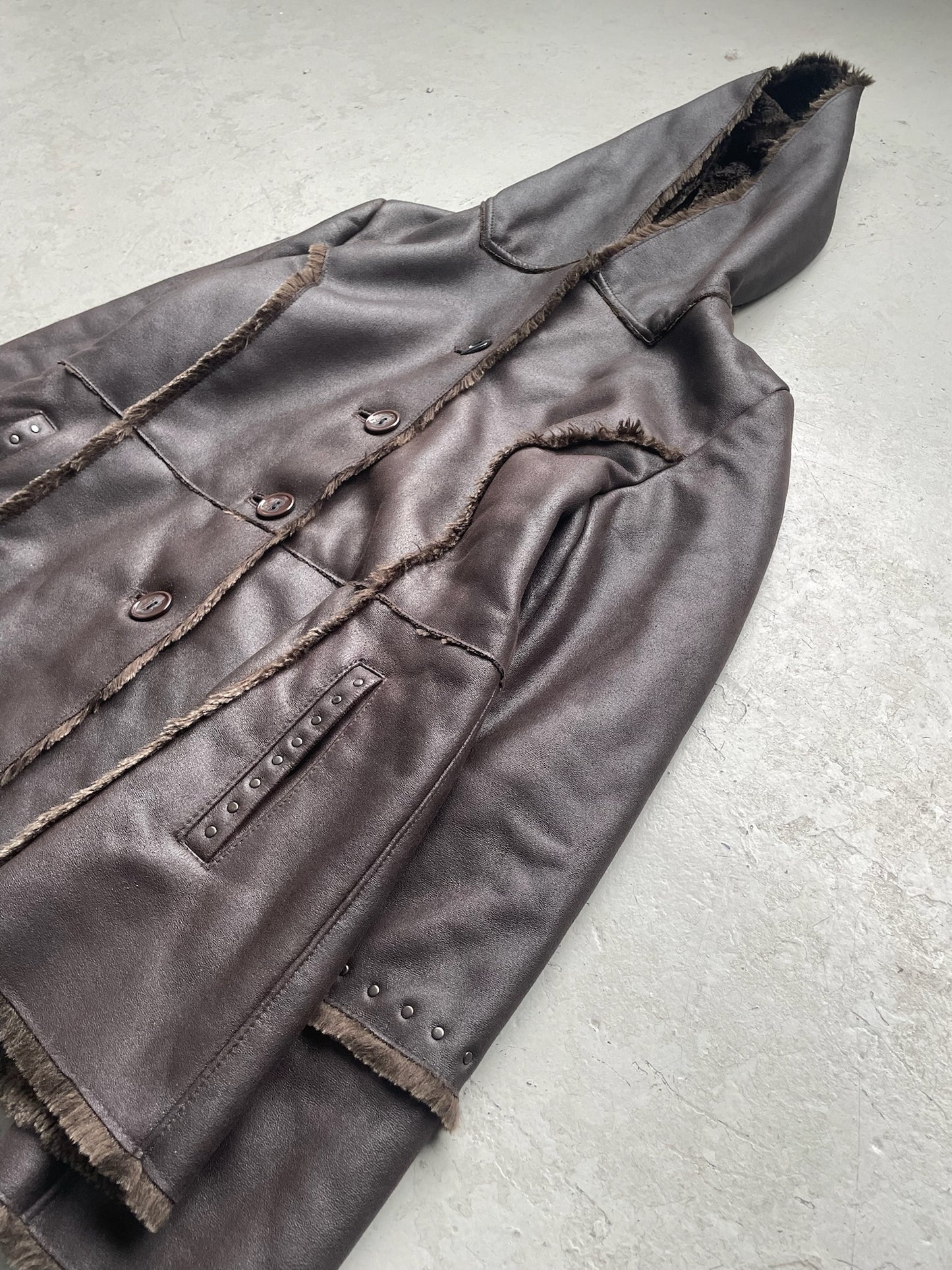 Balmain Fur Lined Leather Jacket (42)