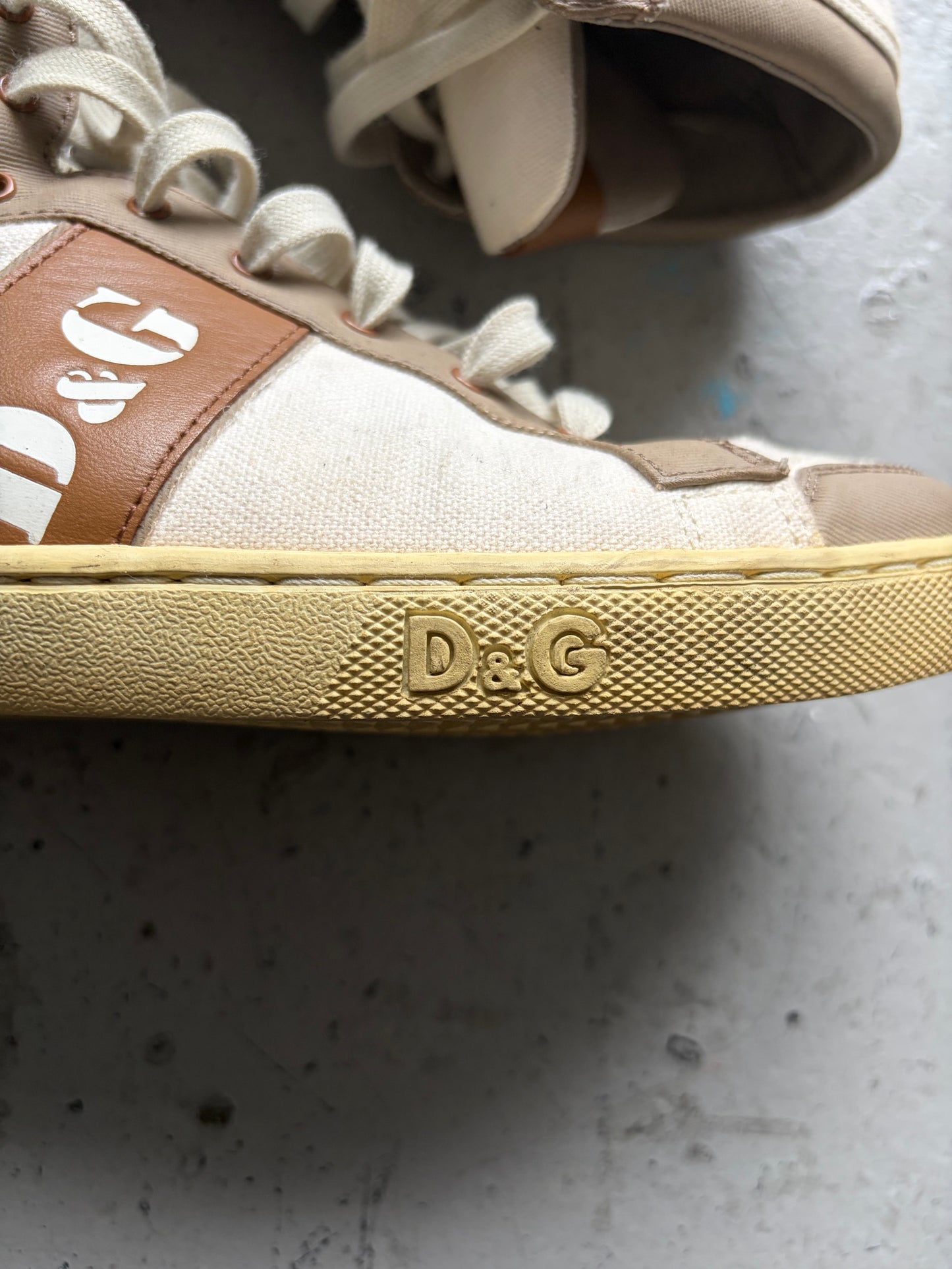 Dolce & Gabbana 2000s White High Top Sneakers (40)