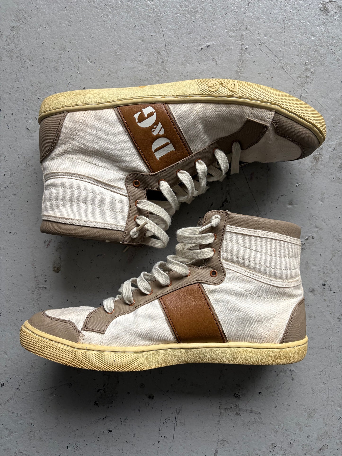 Dolce & Gabbana 2000s White High Top Sneakers (40)