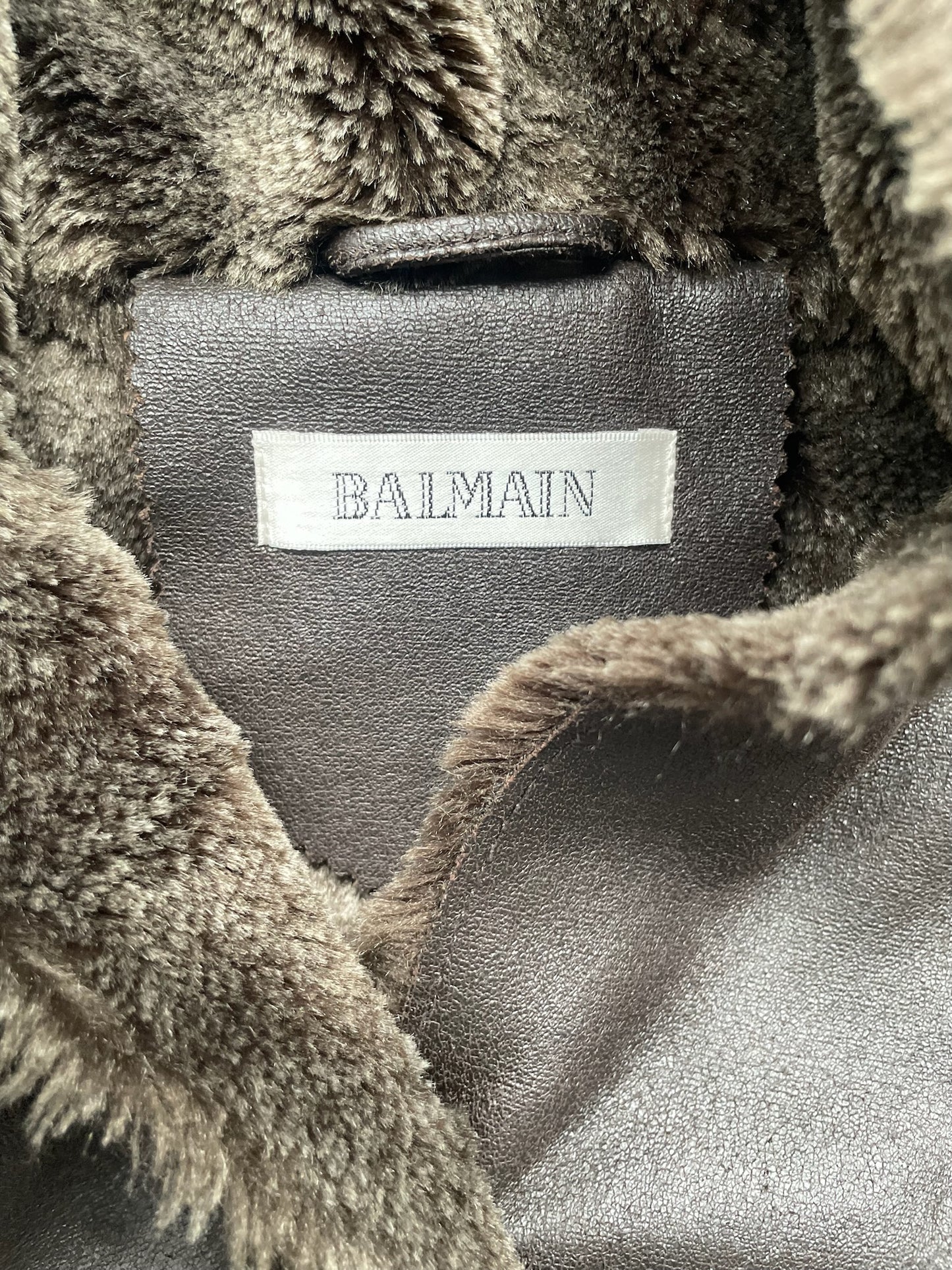 Balmain Fur Lined Leather Jacket (42)