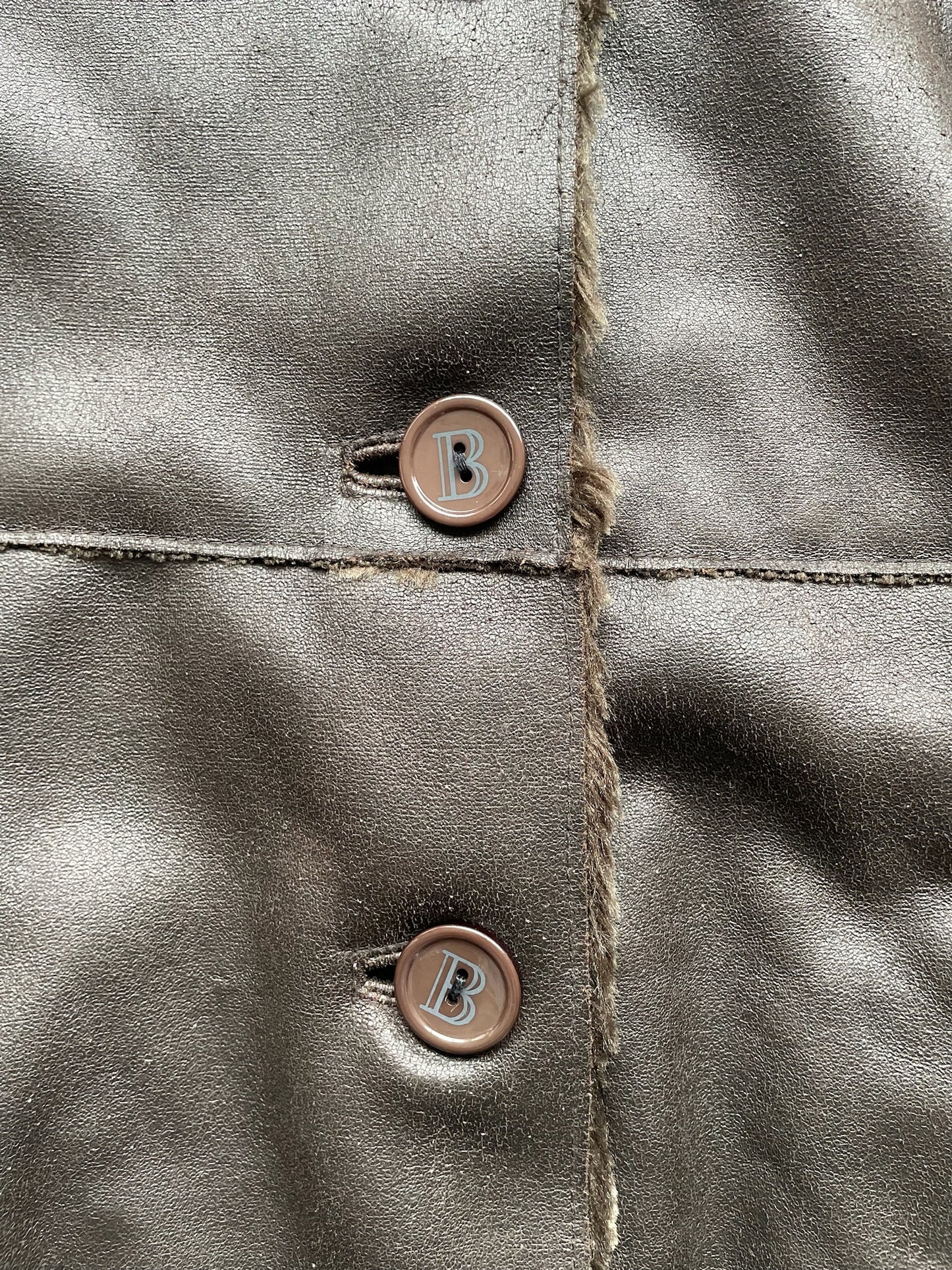 Balmain Fur Lined Leather Jacket (42)
