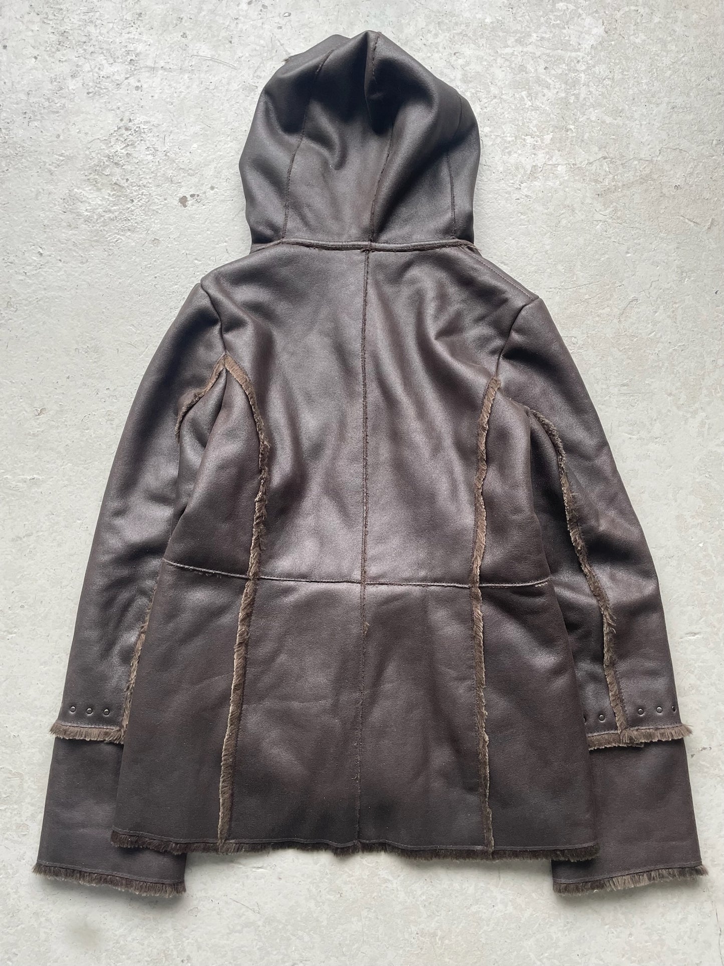 Balmain Fur Lined Leather Jacket (42)