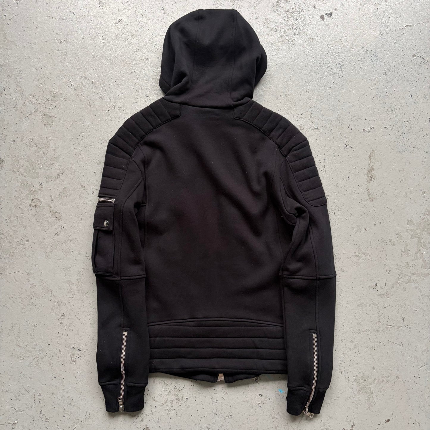 Balmain FW14 Black Dual Zip Up Hoodie (M)