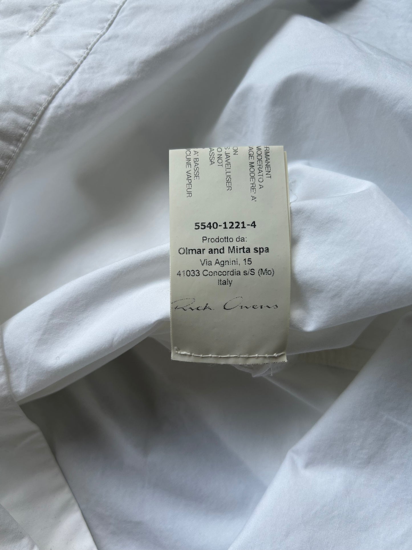 Rick Owens FW 15 "SPHINX" V-Collar Milk Dress Shirt (M)