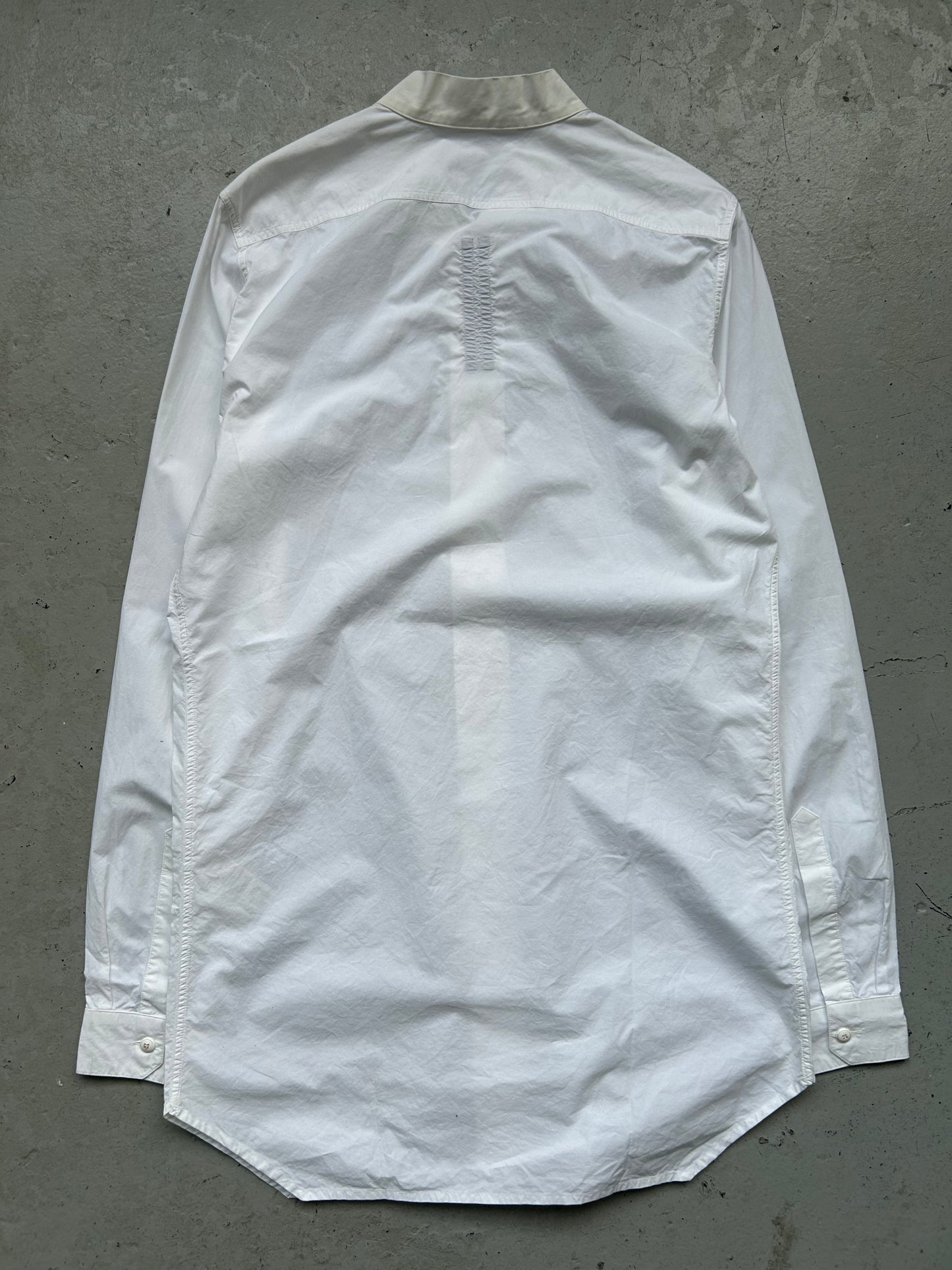 Rick Owens FW 15 "SPHINX" V-Collar Milk Dress Shirt (M)