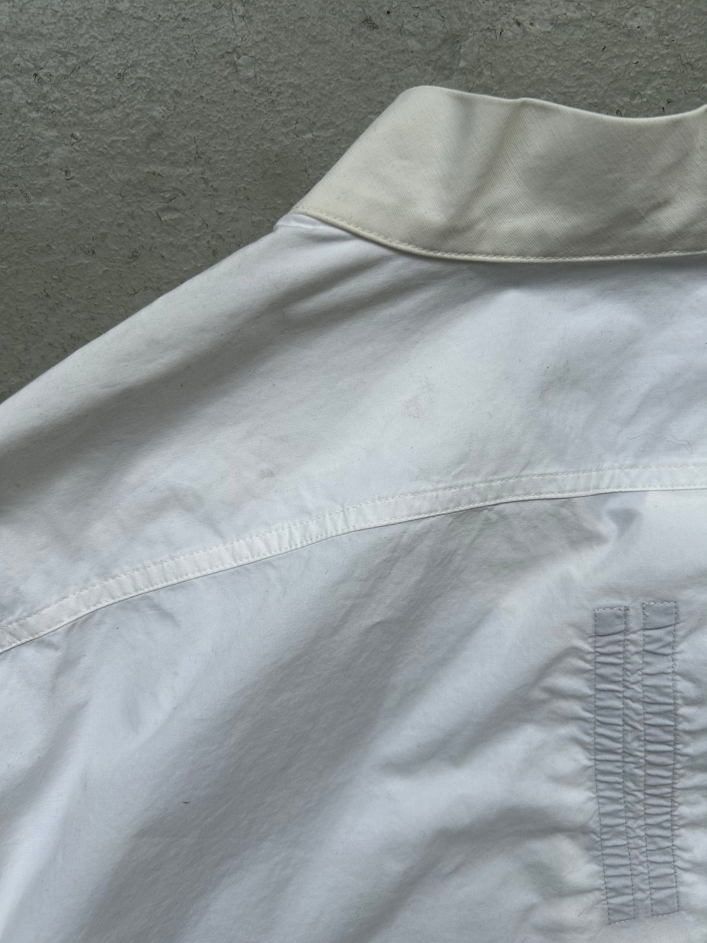 Rick Owens FW 15 "SPHINX" V-Collar Milk Dress Shirt (M)