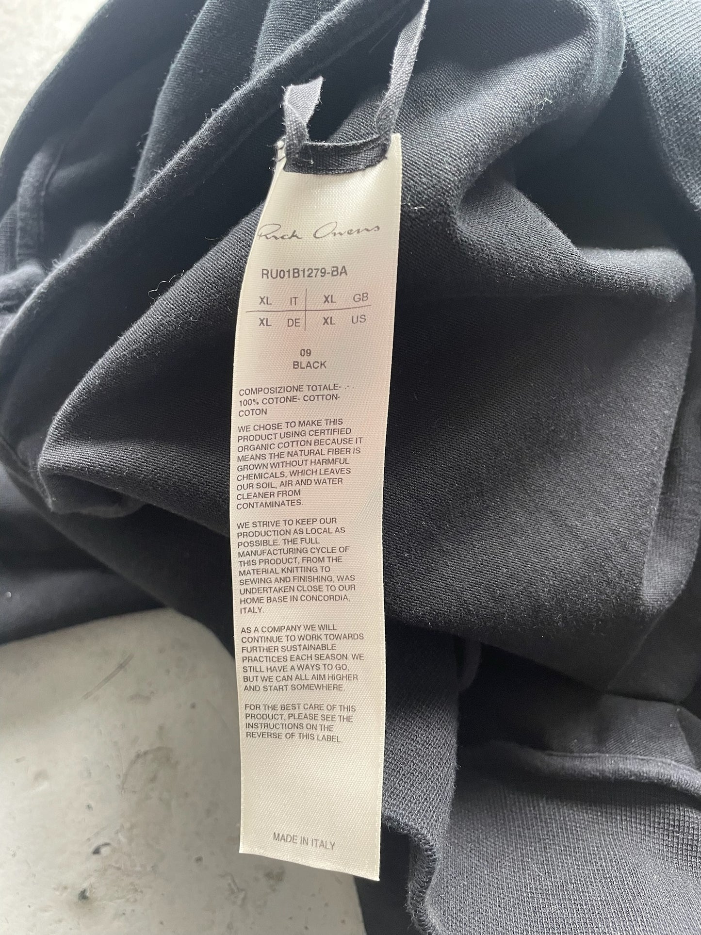Rick Owens SS22 FOGACHINE Black Crewneck (XL)