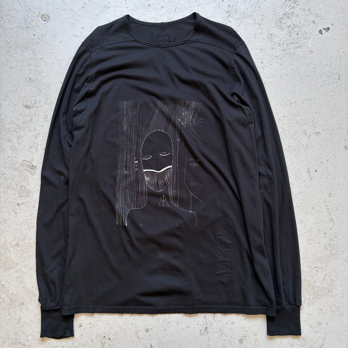 Rick Owens DRKSHDW Jumbo Toothface Long Sleeve Shirt (XL)