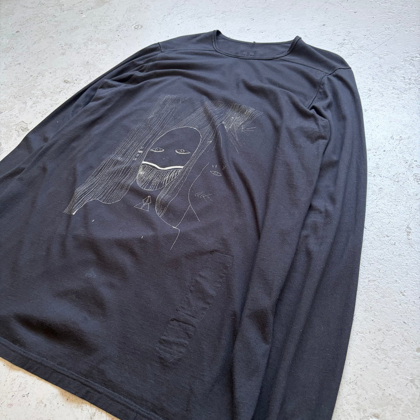 Rick Owens DRKSHDW Jumbo Toothface Long Sleeve Shirt (XL)