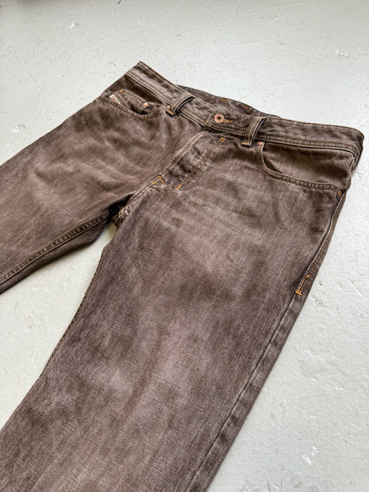 Diesel Brown Stone Wash Denim Pants (33)