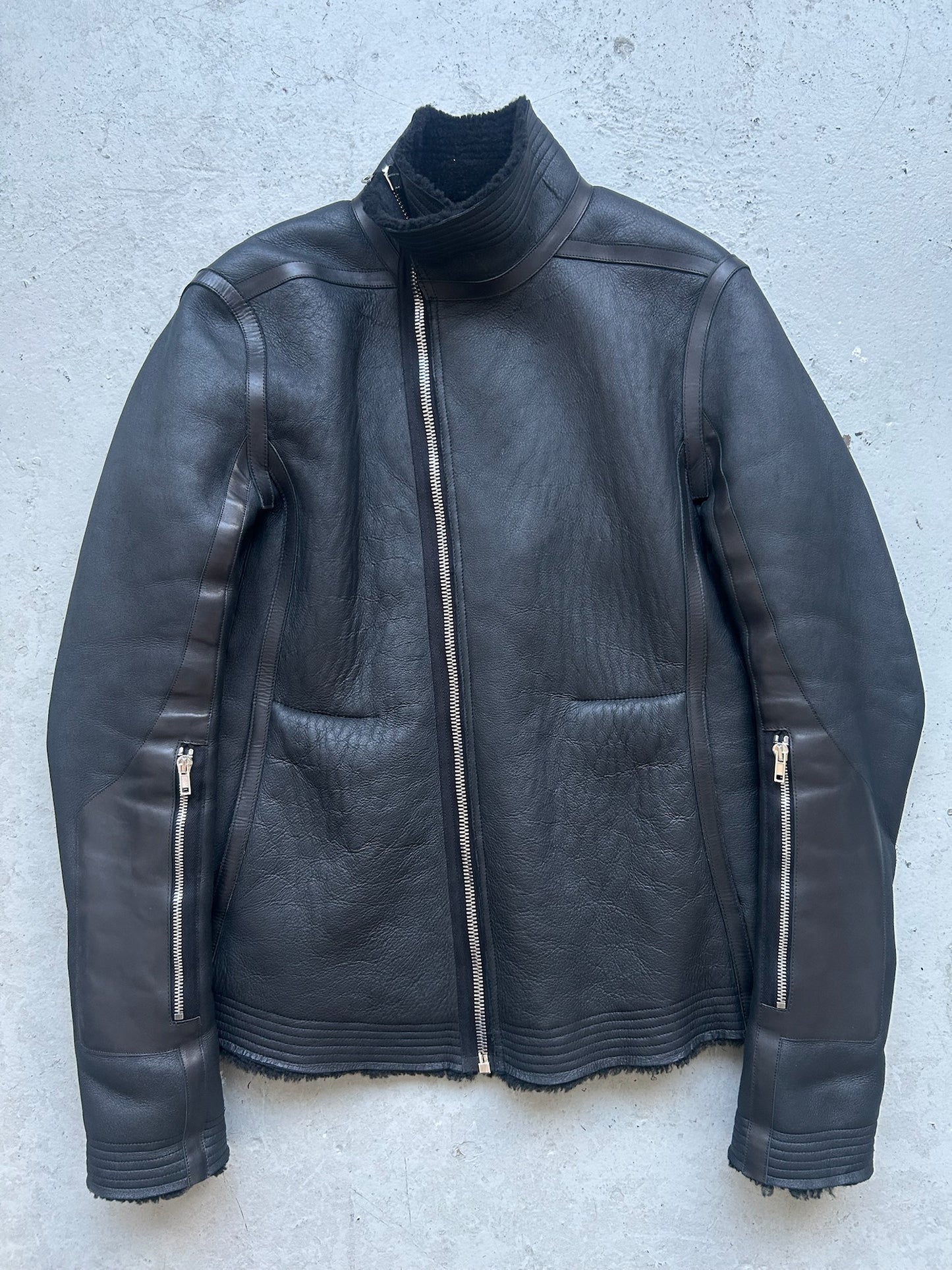 Rick Owens AW16 Mastadon Bauhaus Lamb Skin Shearling Jacket (50)