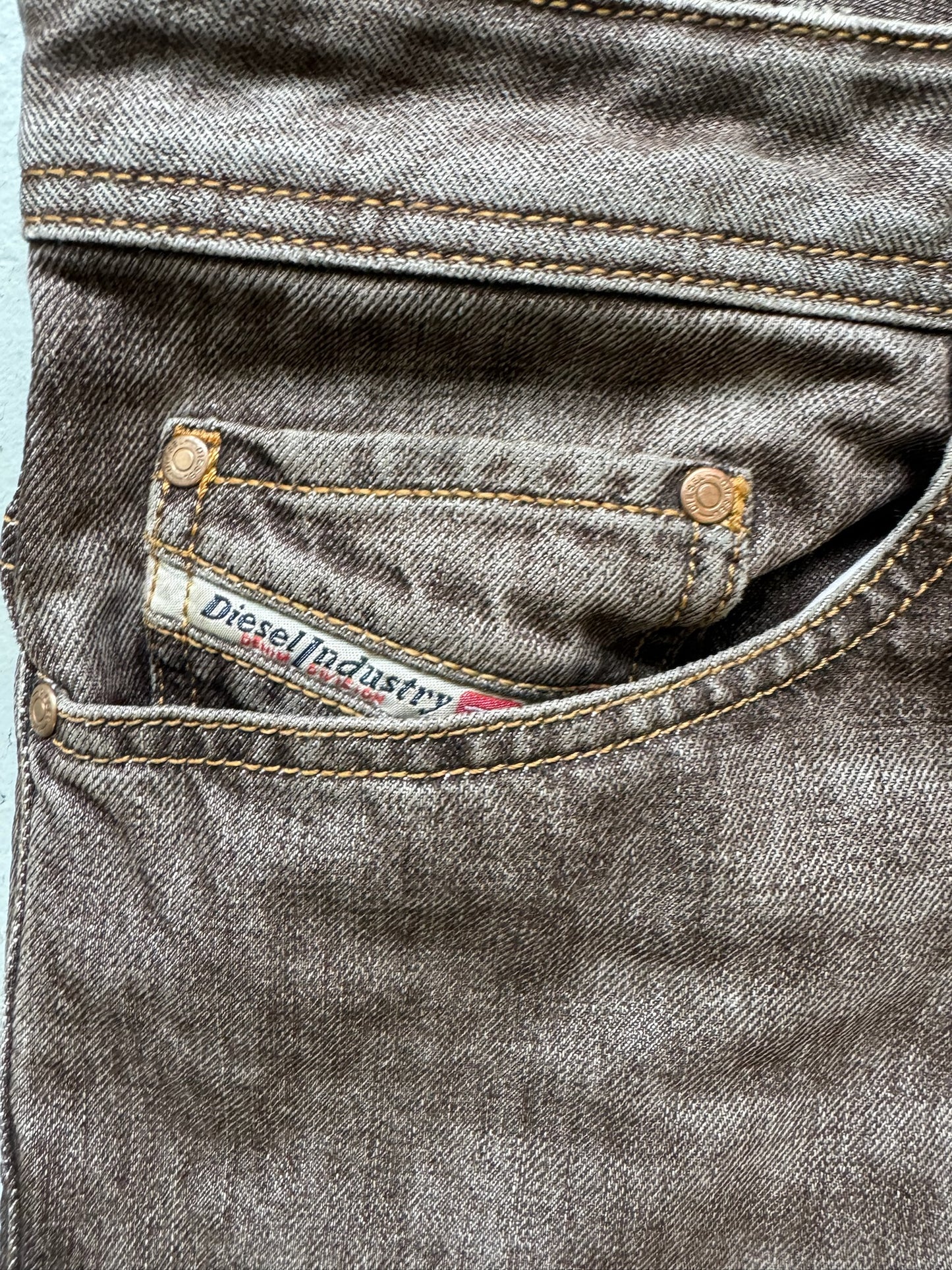 Diesel Brown Stone Wash Denim Pants (33)