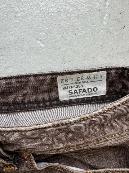 Diesel Brown Stone Wash Denim Pants (33)