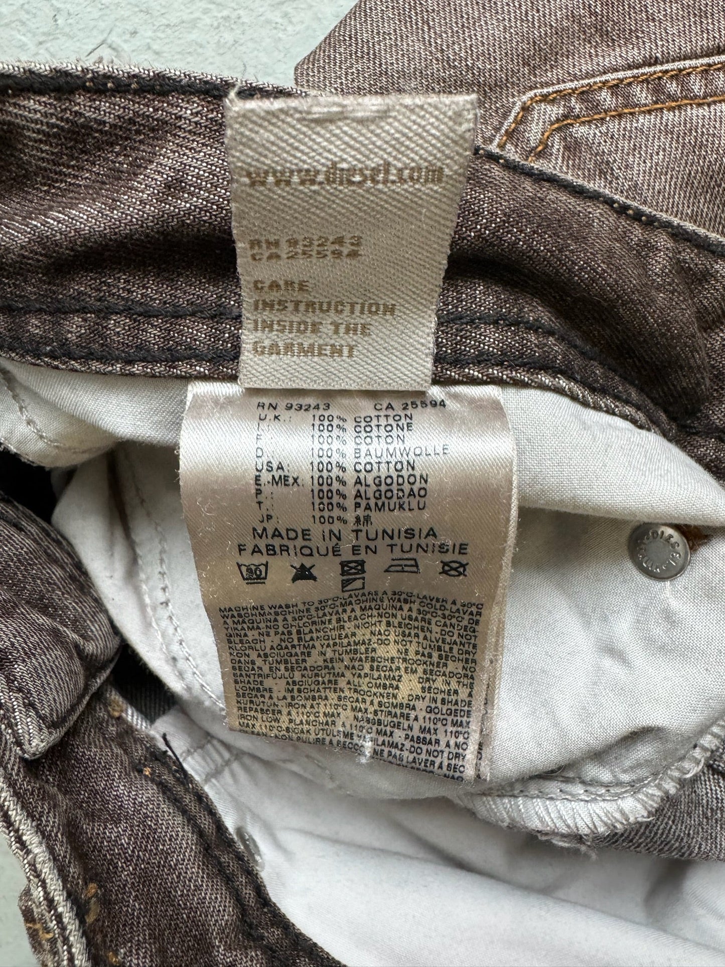 Diesel Brown Stone Wash Denim Pants (33)