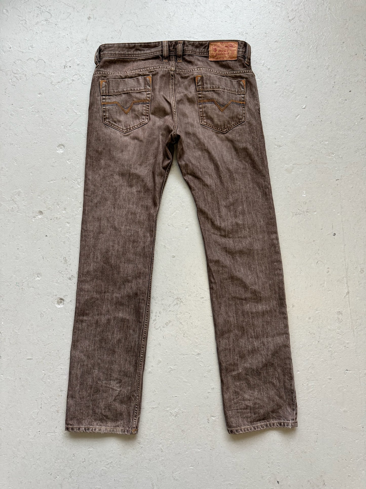 Diesel Brown Stone Wash Denim Pants (33)