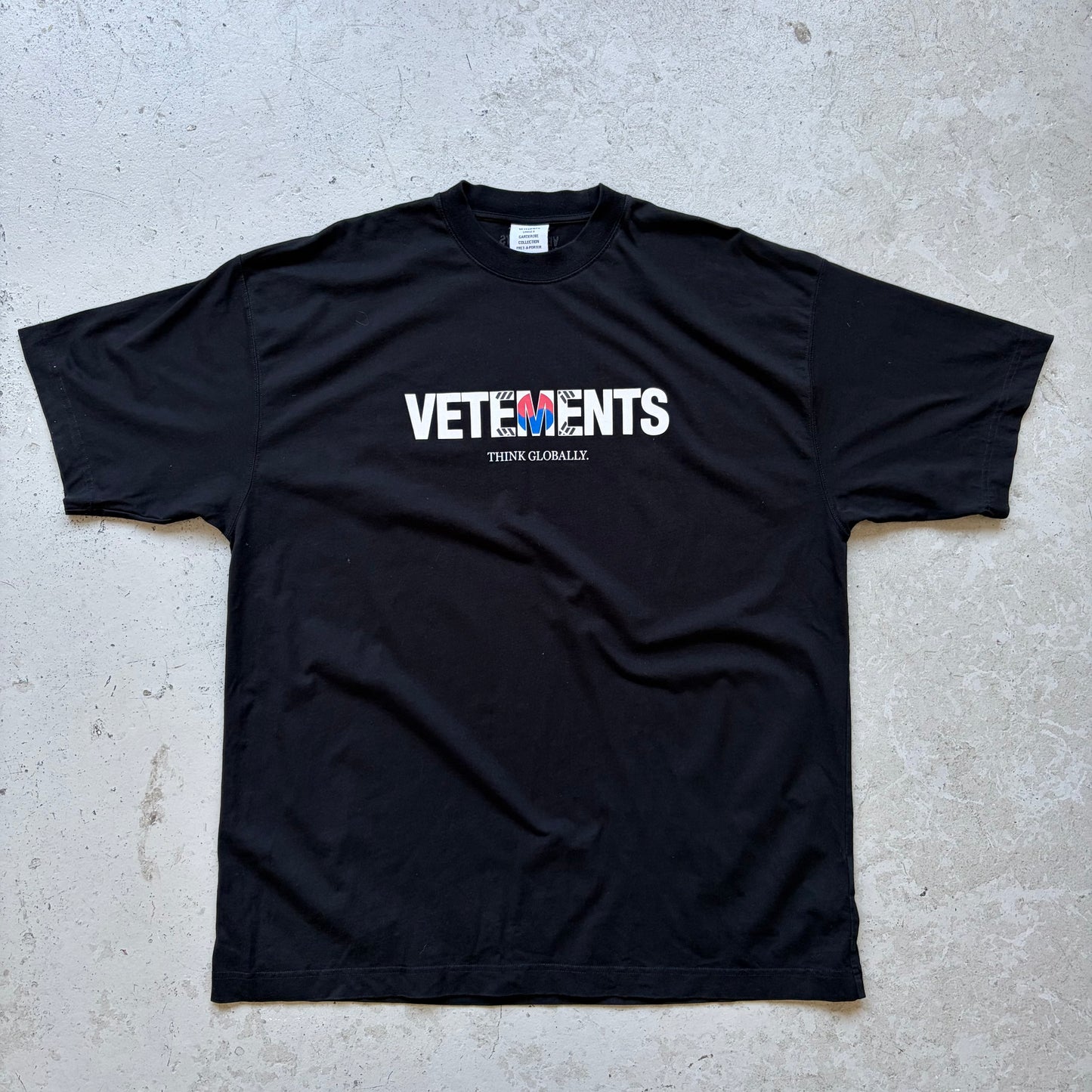 Vetements Korea "Think Globally" Black Short Sleeve Shirt (S)