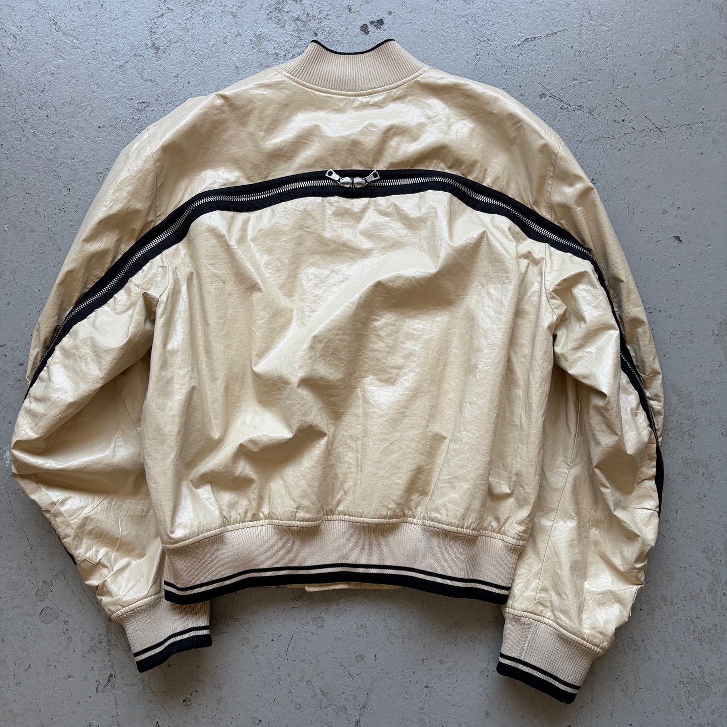 Dries Van Noten White Back Zip Leather Jacket (M)