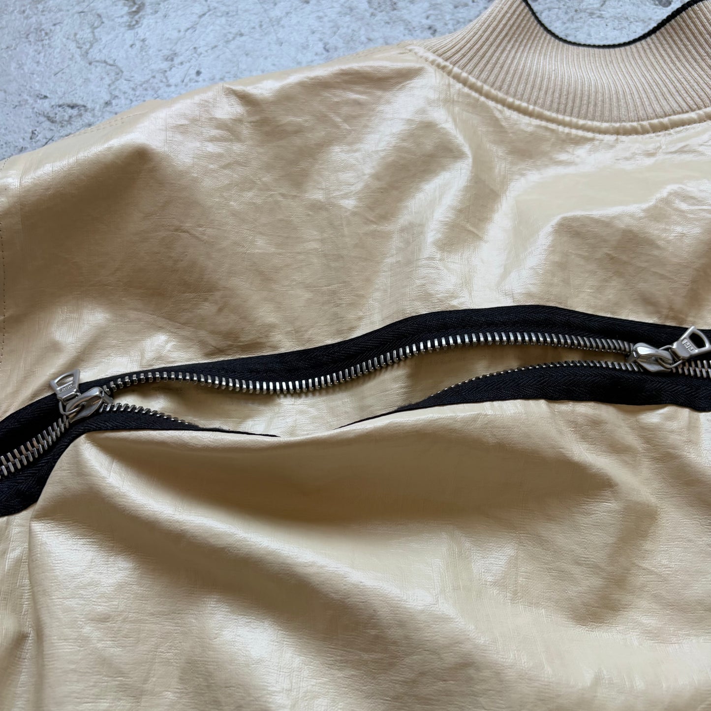 Dries Van Noten White Back Zip Leather Jacket (M)