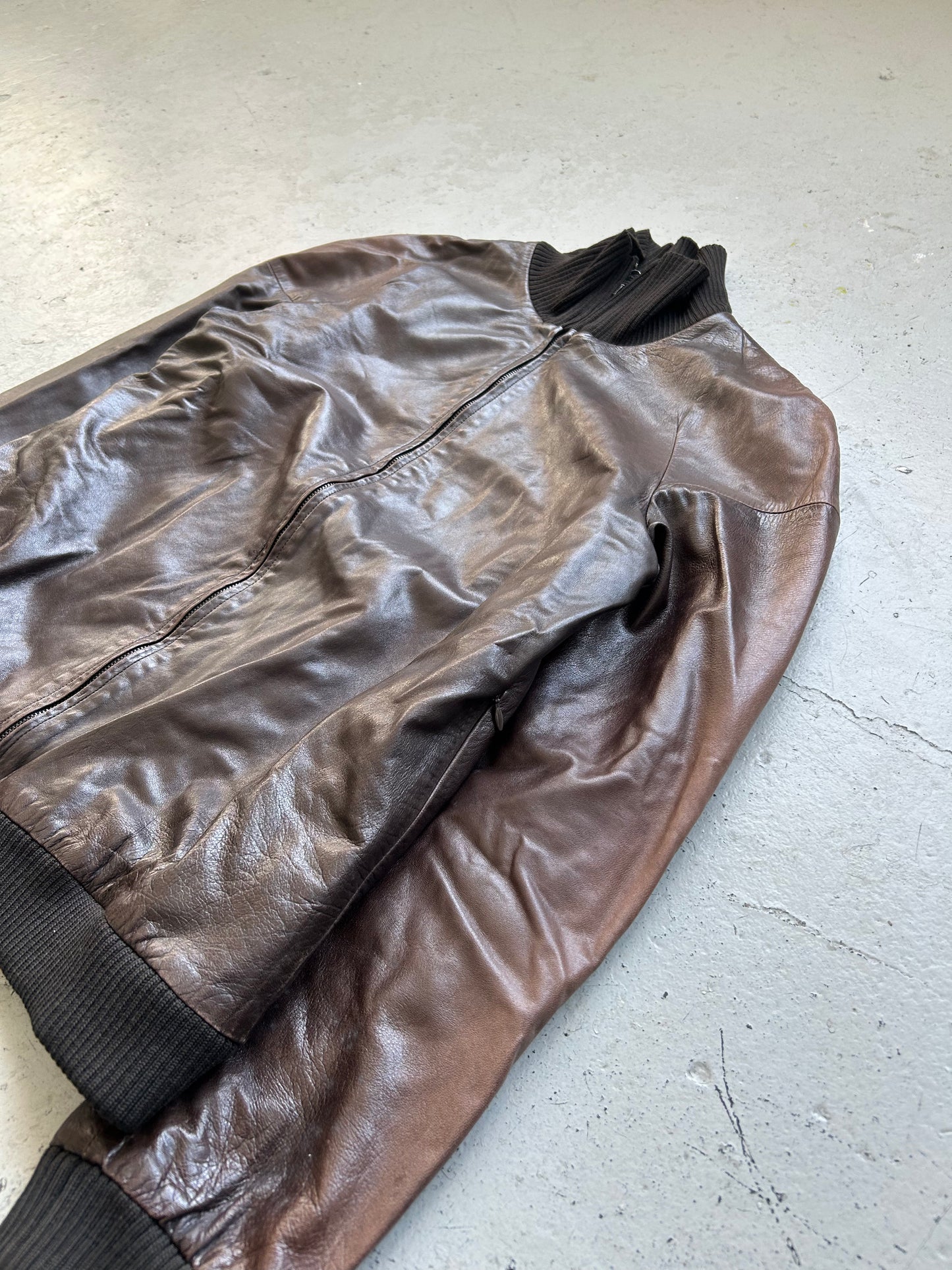 Helmut Lang 00AW Brown Leather Jacket (44)