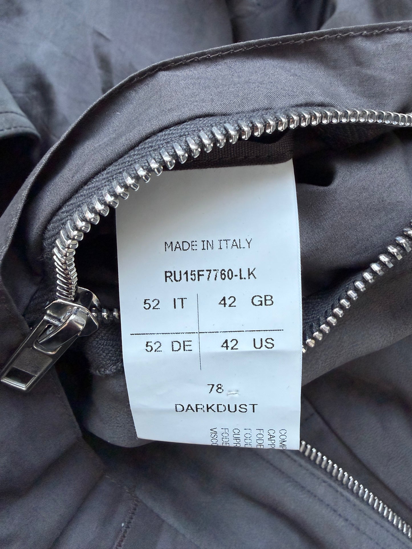 Rick Owens FW15 SPHINX Suede Lamb Leather Jacket (52)