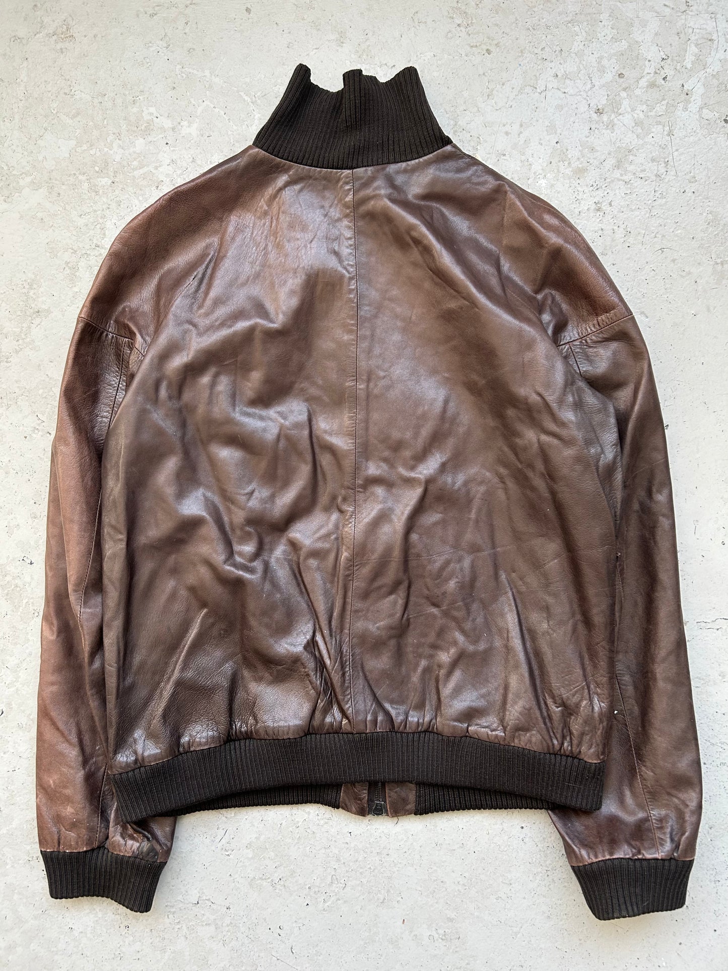 Helmut Lang 00AW Brown Leather Jacket (44)