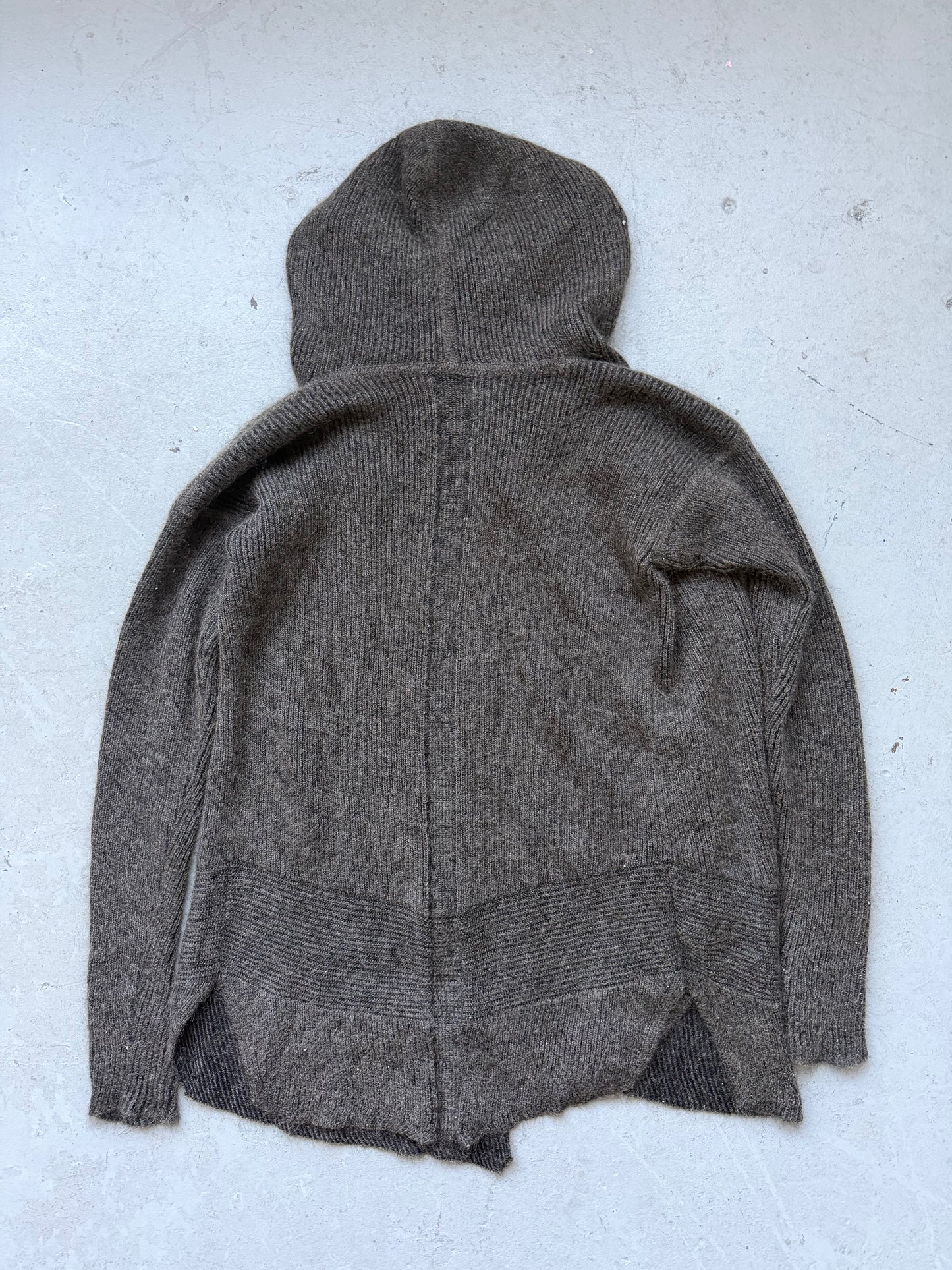 Rick Owens FW19 LARRY Mohair & Wool Hooded Knit Jacket  (S)