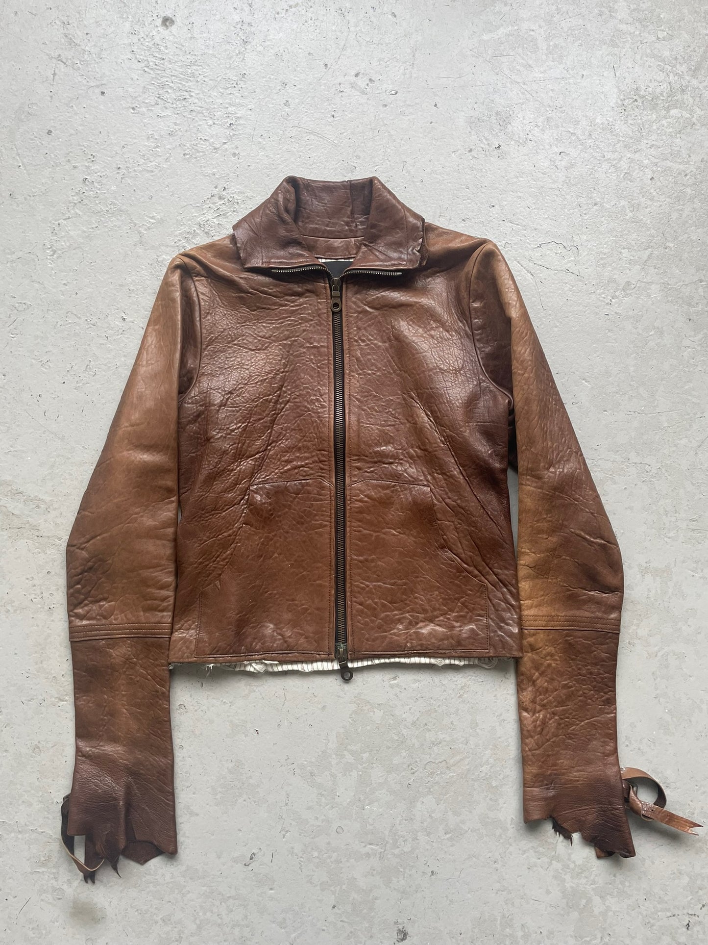 Michel Berandi FW06 Brown Lamb Leather Jacket (S)