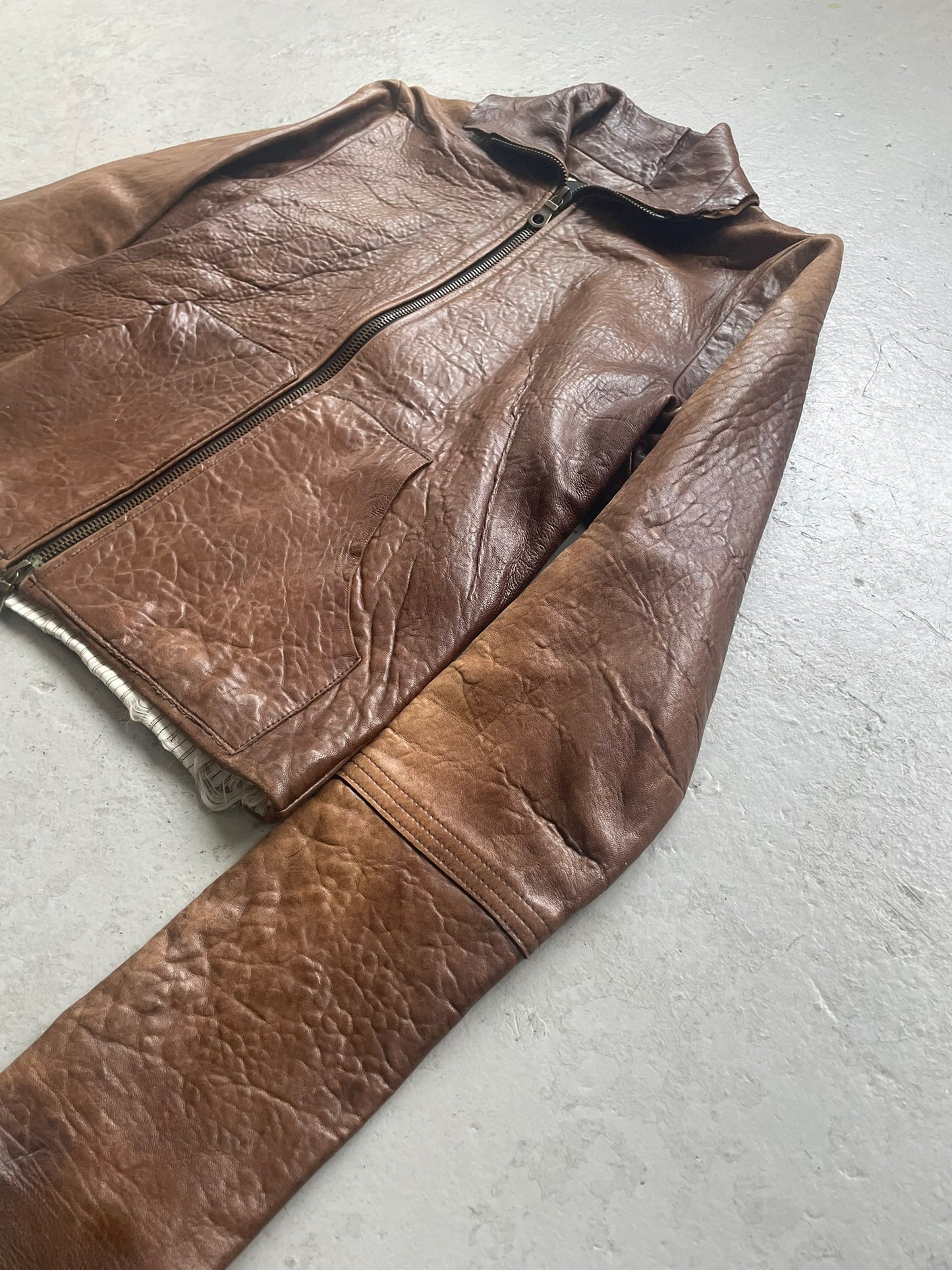 Michel Berandi FW06 Brown Lamb Leather Jacket (S)