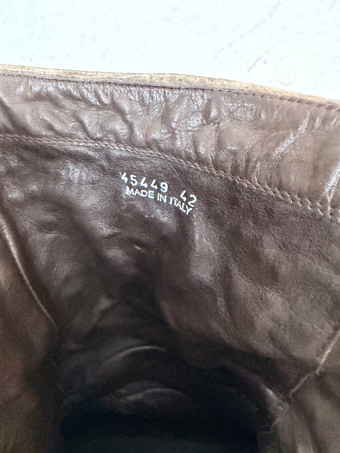 Rick Owens FW12 Mountain Crinkled Leather Creeper Boots (42)