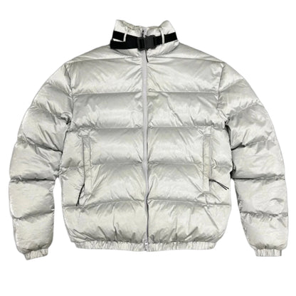 1017 9SM Alyx Silver Puffer Roller Coaster Buckle Coat (M)