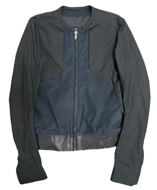 Rick Owens Mainline Zip Up with Leather Patches (S)