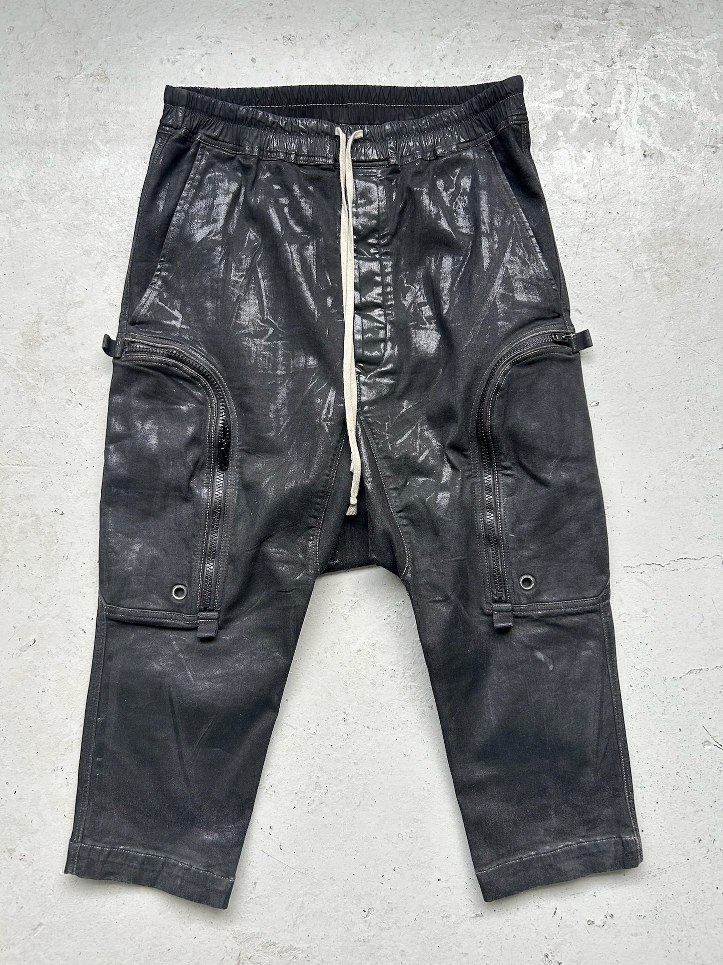 Rick Owens DRKSHDW Heavy Wax Bauhaus Cargo 3/4 Pants (M