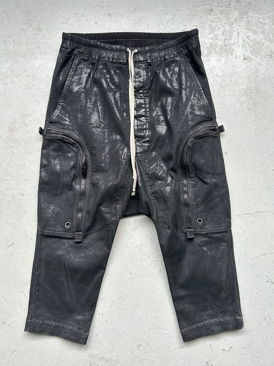 Rick Owens DRKSHDW Heavy Wax Bauhaus Cargo 3/4 Pants (M
