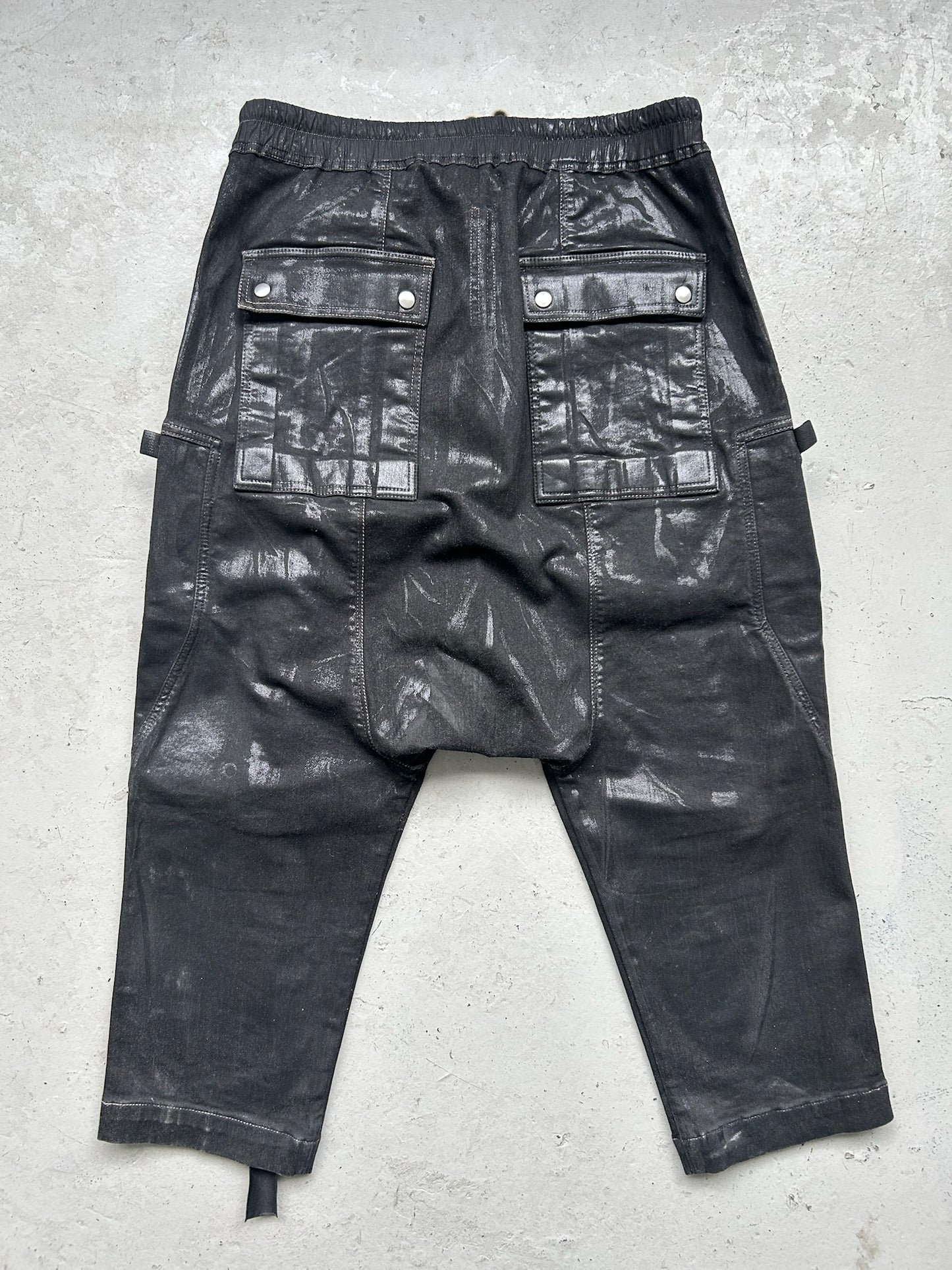 Rick Owens DRKSHDW Heavy Wax Bauhaus Cargo 3/4 Pants (M