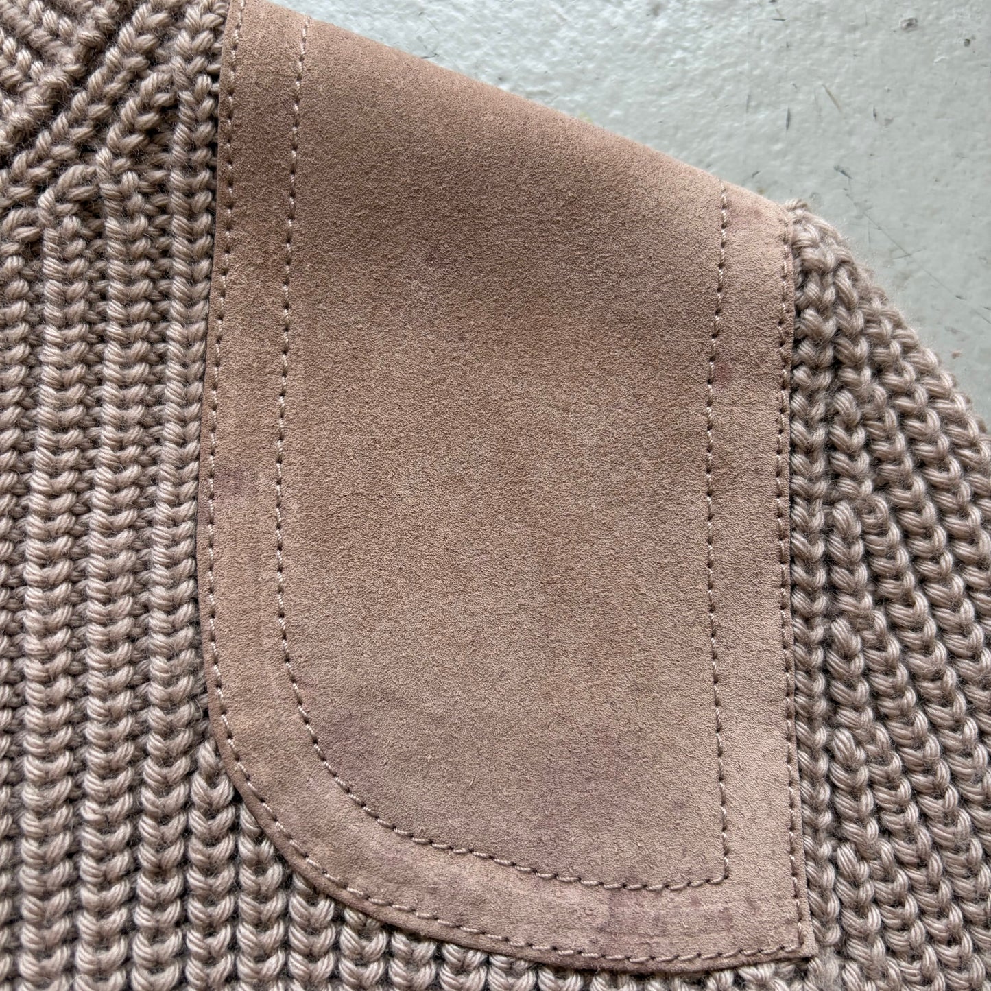Gucci Wool/Cashmere Blend Zip Up With Leather Shoulders (S)